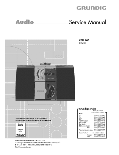 Grundig CDM 800 Service Manual audio Hi-Fi - Part 1/3 [Tot File 6.803Kb] - Pag. 36